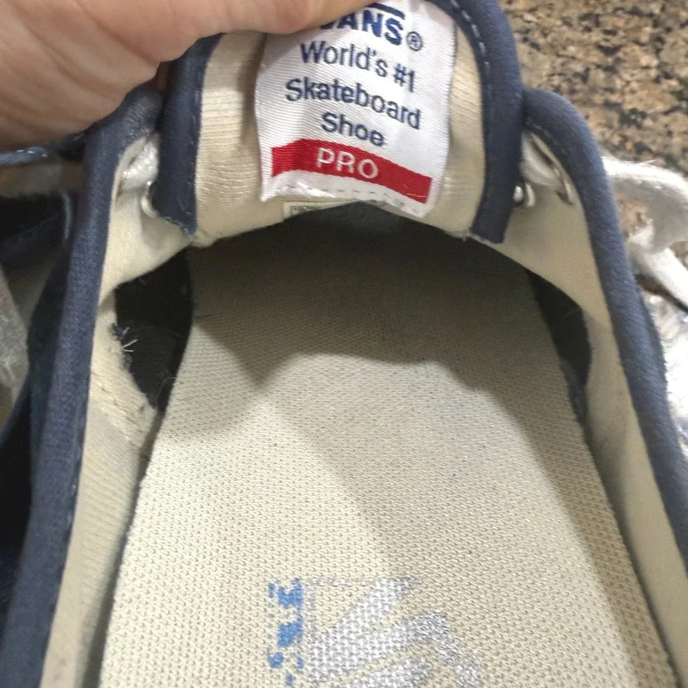 Vans Authentic Pro Navy Blue Suede Low Top Skateboard Shoes Mens 8